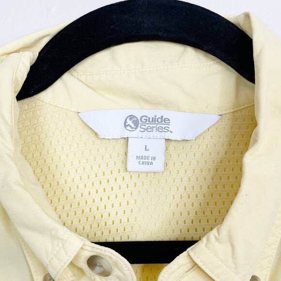 Guide Series Long Sleeve Button Front Fishing Shirt Mens Large L Light Yellow - Picture 5 of 9